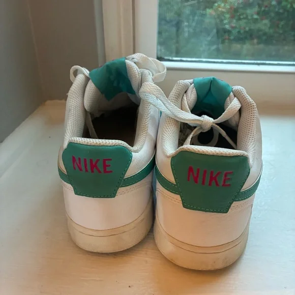 Nike Court Vision Low White Teal Swoosh Sneakers Women’s 9.5 - Picture 5 of 8